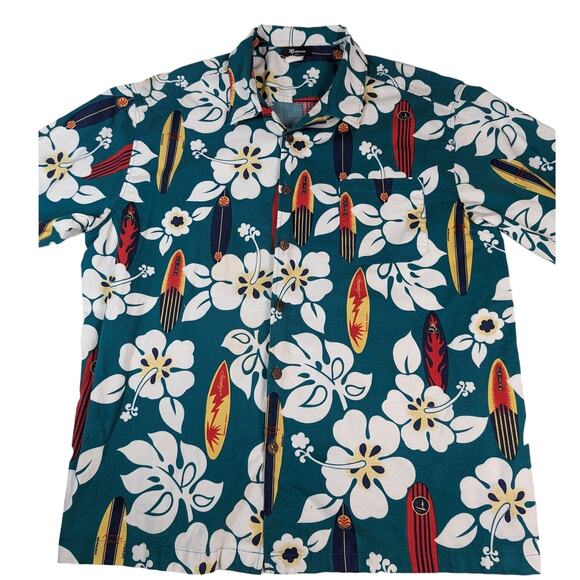 Reebeese Other - Vintage Men's Floral Cotton Hawaiian Short Sleeve Button Down Shirt Size XXL